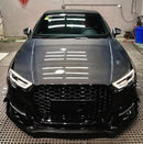 Carbon Fiber Front Lip V5 for Audi A3 S-LINE S3 2015-19-1