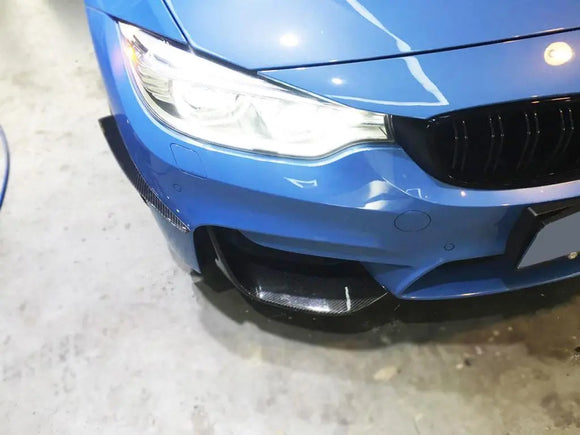 Carbon Fiber Front Bumper Canards V2 For BMW F80 M3 F82 M4 2014-2017 2PCS/Set