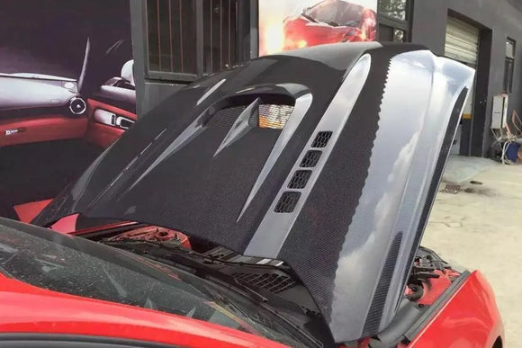 Carbon Fiber Hood for Ford Mustang Coupe Convertible 2-Door 2015 - 2017