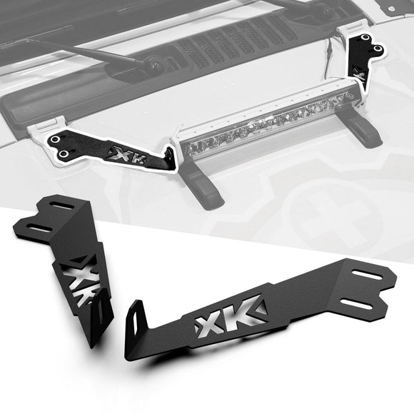 XK Glow Jeep JK Hood 20In Light Bar Bracket Kit