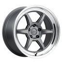 Kansei K14G Roku 18x10.5in / 5x108 BP / 12mm Offset / 63.4mm Bore - Grey & Machined Lip Wheel-1