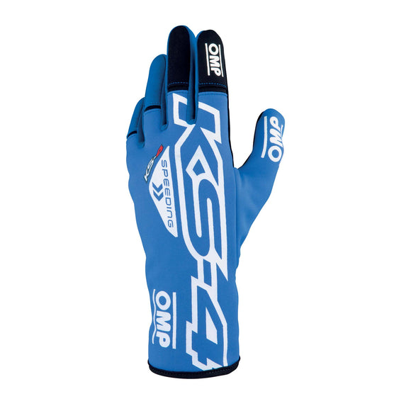 OMP KS-4 KART GLOVES BLUE / WHITE SZ 6 (KIDS)