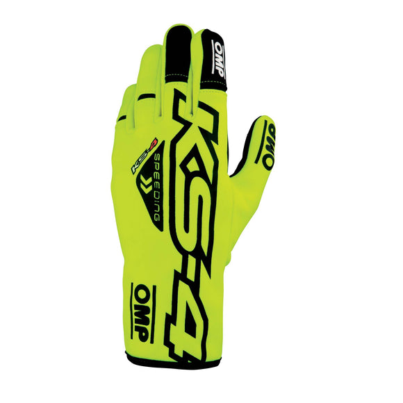 OMP KS-4 KART GLOVES YELLOW / BLACK SZ XXS