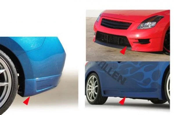 STILLEN FULL FASCIA BODY KIT - 08-09 ALTIMA COUPE - INC FASCIA. ROCKERS. R. CORN