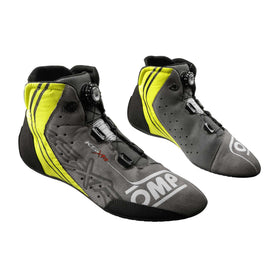 OMP KART SHOES KS-X FIA 8877-2022 BLACK/GREY/FLUO YELLOW SIZE 33