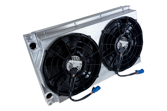 CSF Motorsport Radiator with Shroud - 14in SPAL Brushless Fans - Harnesses