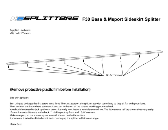 KGSPLITTERS BMW F30 M Sport Splitters
