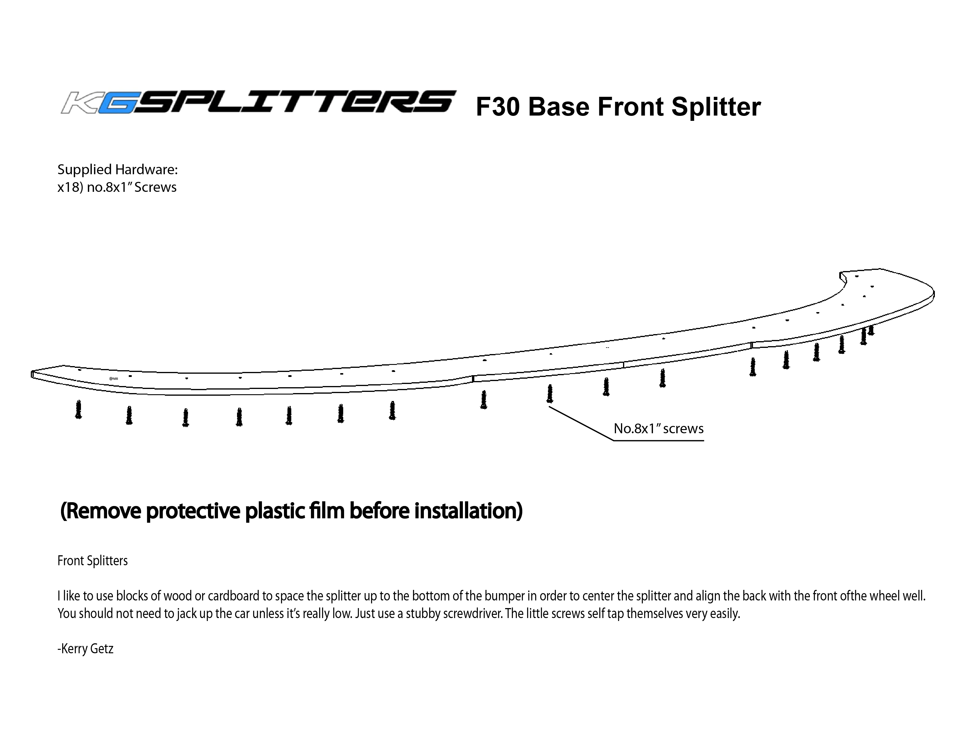 KGSPLITTERS BMW F30 M Sport Splitters