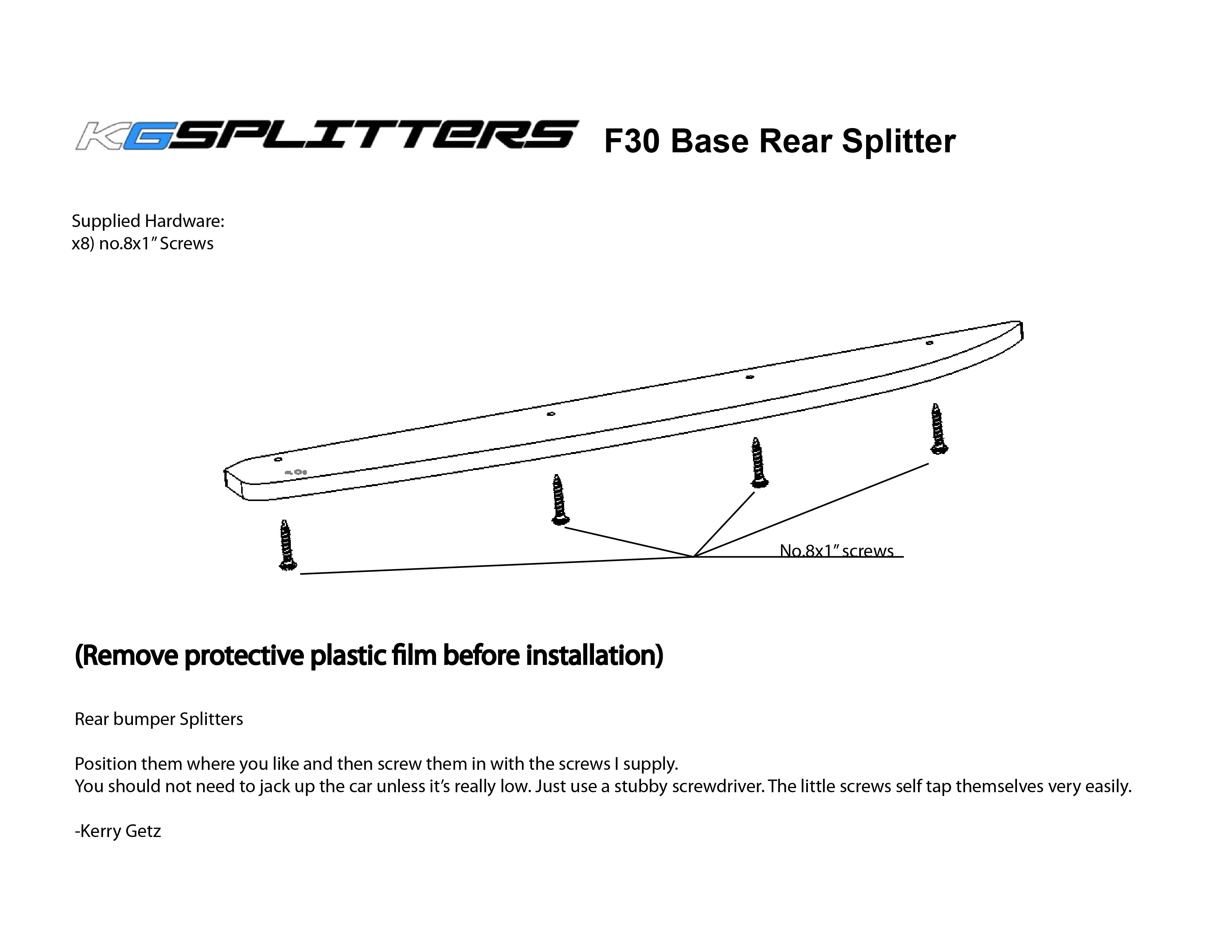 KGSPLITTERS BMW F30 M Sport Splitters