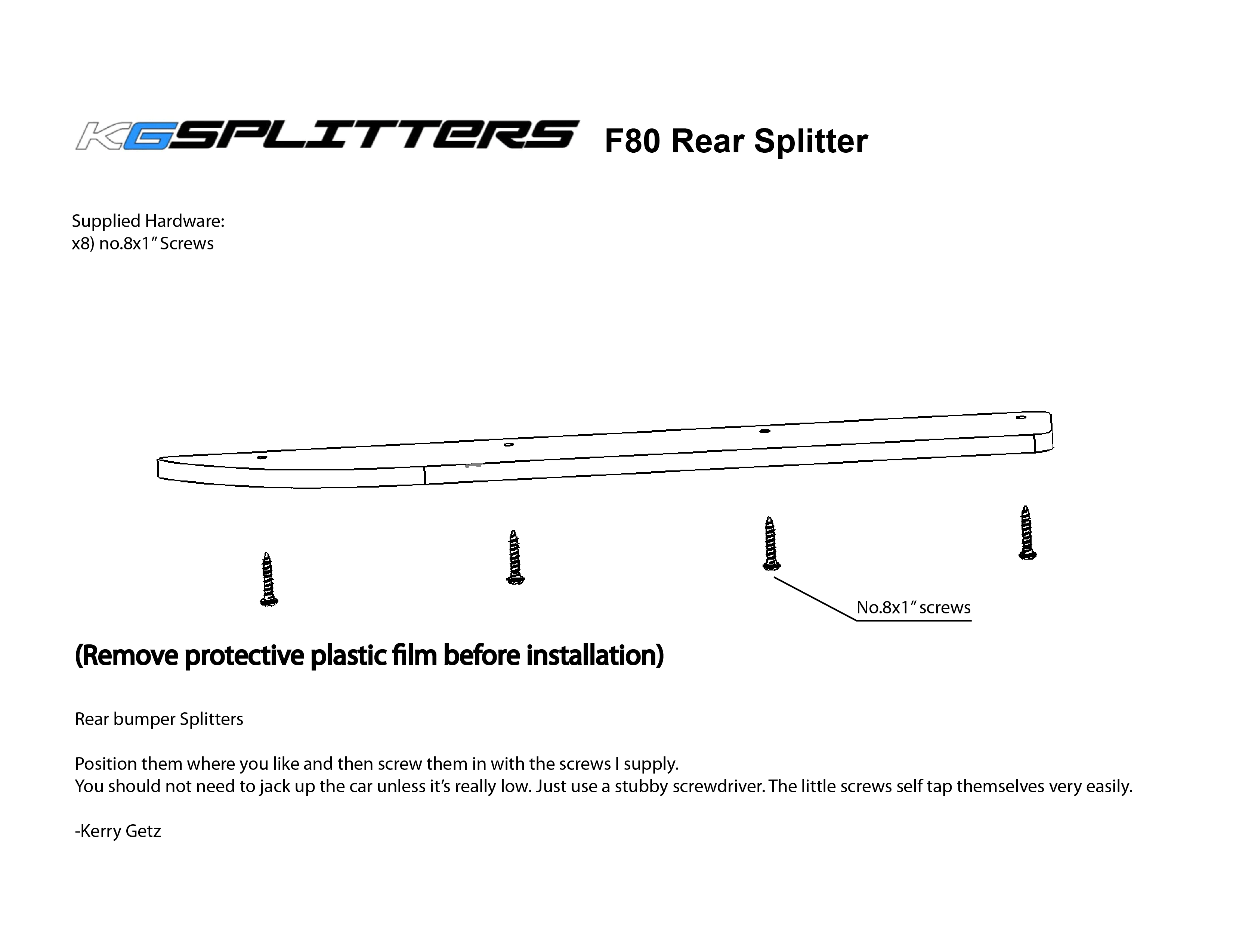 KGSPLITTERS BMW F80 Splitters
