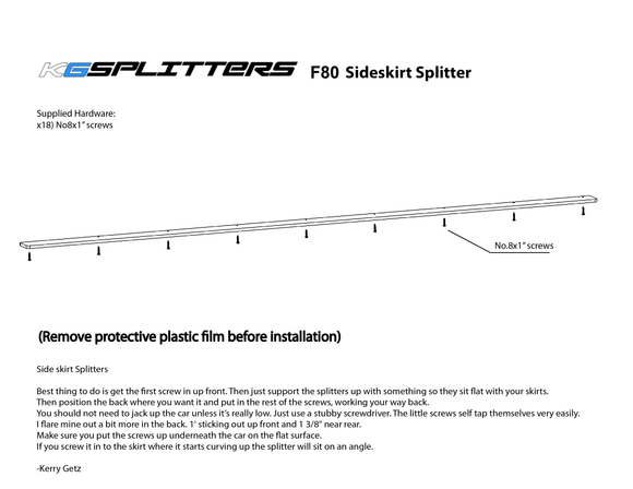 KGSPLITTERS BMW F80 Splitters