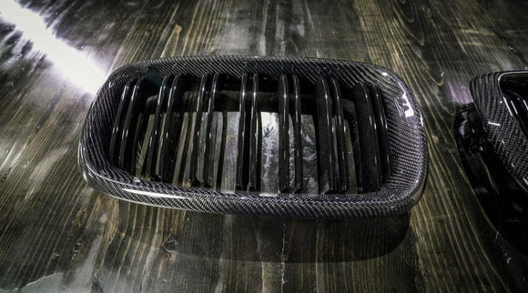 Kies-Motorsports Kies Carbon 2014-2018 BMW X5 (F15) / X6 (F16) / X5M (F85) / X6M (F86) Double Slatted Carbon Fiber Kidney Grilles