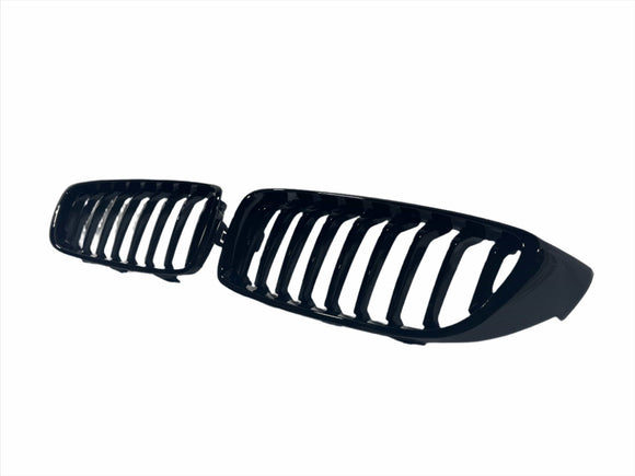 Kies-Motorsports Kies Motorsports 2014-2020 BMW 4 Series (F32 / F33 / F36) M4 Style Gloss Black Single Slat Kidney Grilles - Also Fits OEM F82 M4 & F80 M3
