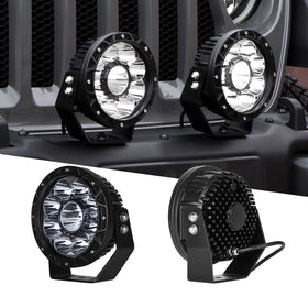 XK Glow Combo Beam Offroad Round Work Light Kit 2pc 7in 44W
