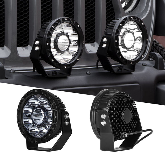 XK Glow Combo Beam Offroad Round Work Light Kit 2pc 7in 44W