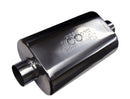 Kooks Universal 2-1/2" Oval Center/Center Muffler 12" Long Body . Polished Stainless Steel.-1