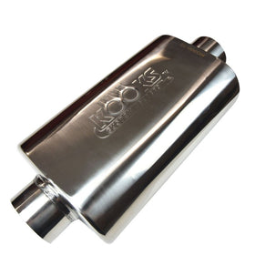 Kooks Universal 3" Oval Center/Center Muffler 12" Long Body . Polished Stainless Steel.