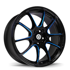 KONIG ILLUSION 17 X 7 +40 5 X 114.3 CB73.1 BLACK/BALL CUT BLUE