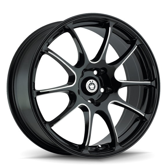 KONIG ILLUSION 17 X 7 +40 4 X 100 CB73.1 BLACK/BALL CUT MACHINE