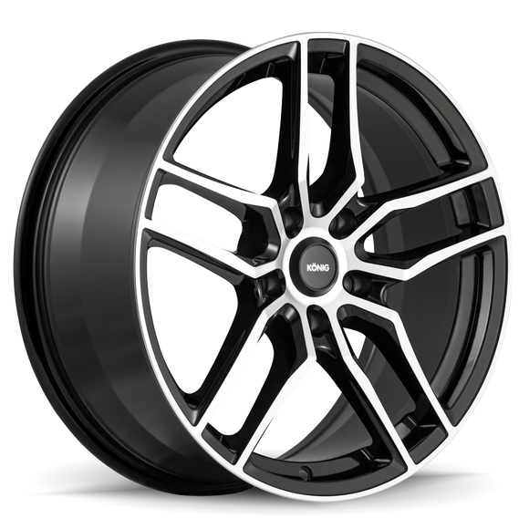 KONIG INTENTION 16 X 7.5 +45 5 X 108 CB73.1 GLOSS BLACK / MACHINE FACE