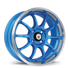 KONIG LIGHTNING 15 X 7 +38 4 X 100 CB73.1 BLUE/MACHINE LIP