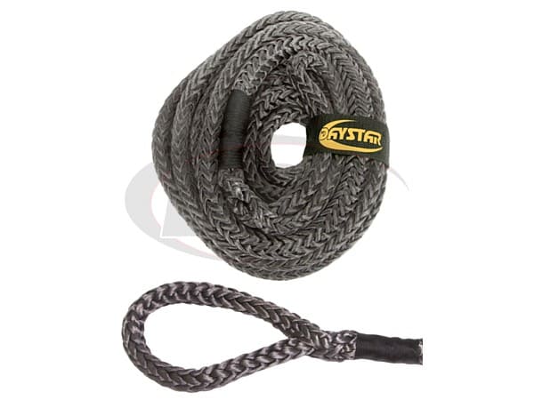 Daystar 15 Foot Recovery Rope W/Loop Ends and Nylon Recovery Rope Bag 1/2 x 15 Foot Black Rope