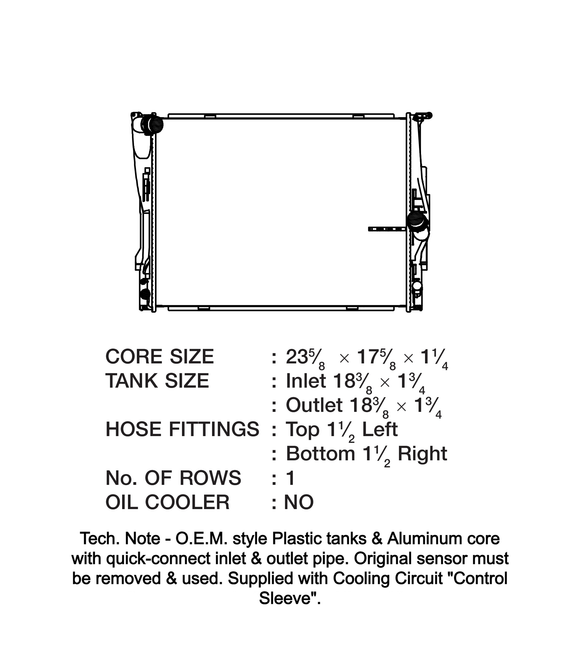 CSF 12-13 BMW 328i 2.0L OEM Plastic Radiator