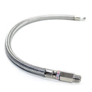 Kleinn 18In Stainless Steel Braided Leader Hose w/ Check Valve-1/8In M NPT Inlet/ 1/4In M NPT Outlet-1