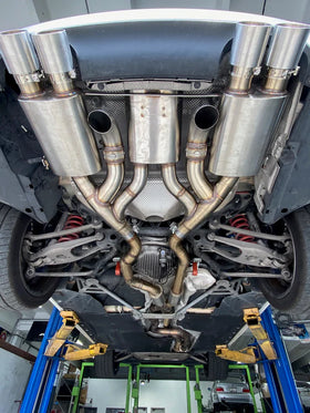 M3/M4 Rear Exhaust System 3 Can w valves (maad maxx) – brush tips 2014+ M3 / M4 - 0