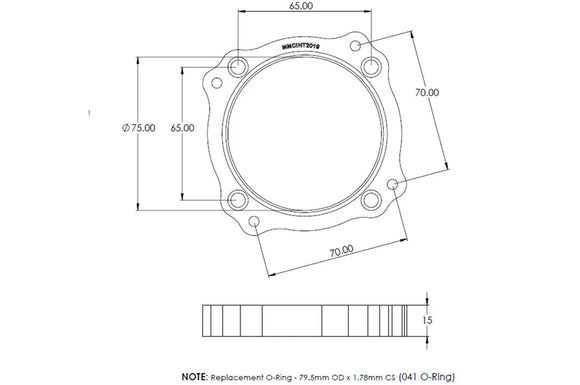 Magnus Nissan R35 GTR 74mm Bosch to OEM Throttle Body Adaptor (MMCINT2019)