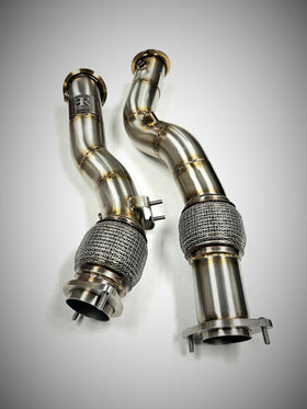 Evolution Racewerks S58 Engine Brushed Finish Race Downpipes BMW X3M | X4M 2020+ - 0
