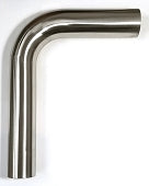 Stainless Bros 90 Degree SS304 Mandrel Bend - 1.5D Radius - 16GA/.065in Wall - 5in Leg / 8in Leg