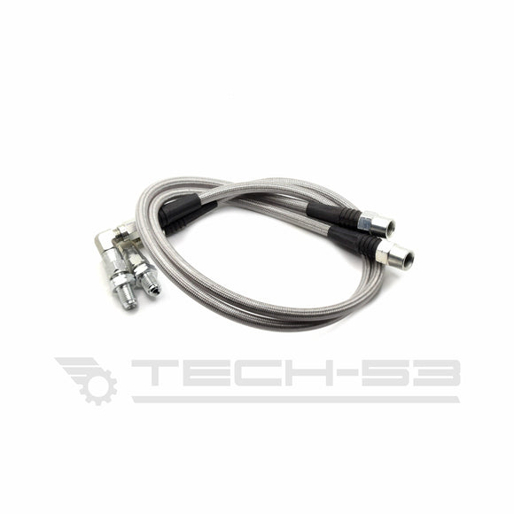 VW MK1/MK2/MK3 Rear Drum Stainless Steel Brake Line Pair - DOT Compliant