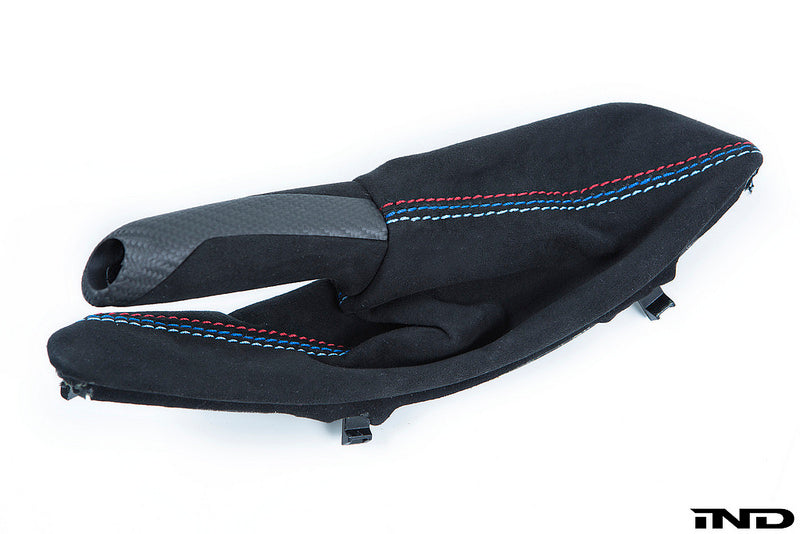 IND F8X M3 / M4 Matte Carbon + Alcantara Shift Boot Set - Straight Stitch