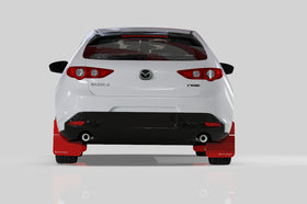 Rally Armor 19-26 Mazda3 Hatchback Red UR Mud Flap w/White Logo - 0