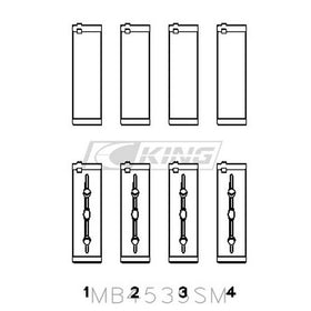 King Mercedes M276 V6 (Size STD) Main Bearing Set - 0