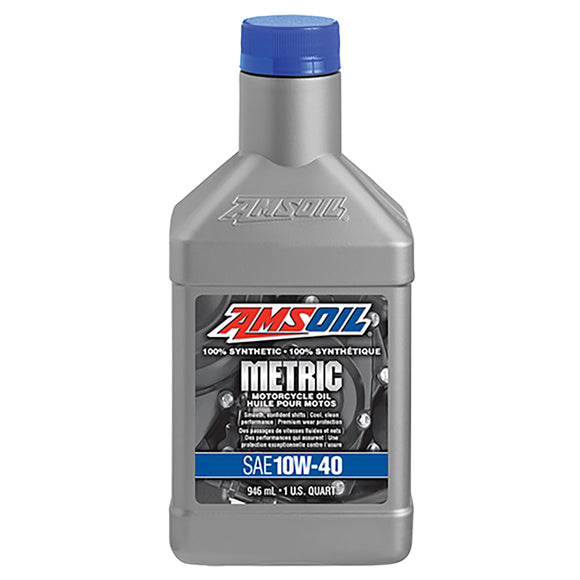 AMSOIL 10W-40 100% Synthetic Metric Motorcycle Oil 946 ml Bottle