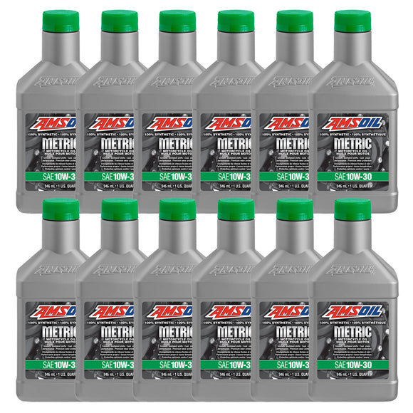 AMSOIL 10W-30 100% Synthetic Metric Motorcycle Oil Case of 12