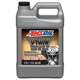 AMSOIL 20W-50 100% Synthetic V-Twin Motorcycle Oil 3.78 Liter Jug