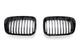Gloss Black Front Grilles - E46 Sedan/Wagon 1999-2001 (Pre-Facelift)