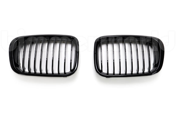 Gloss Black Front Grilles - E46 Sedan/Wagon 1999-2001 (Pre-Facelift)