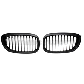 Matte Black Front Grilles - E46 Coupe 2004-2006 (Post-Facelift)