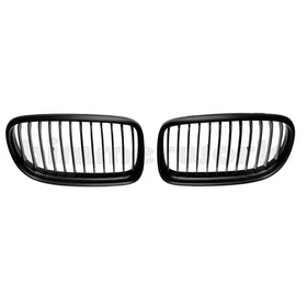 Matte Black Front Grilles - E90 Sedan, E91 Wagon (LCI) - 2009-2011