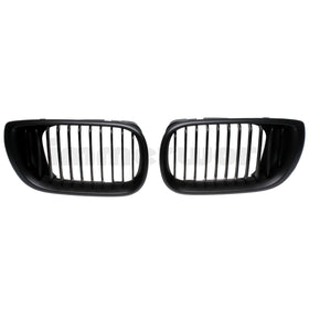 Matte Black Front Grilles - E46 Sedan/Wagon 2002-2005 (Post-Facelift)