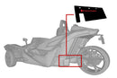 Rally Armor 15-24 Polaris Slingshot Rear Swingarm Black UR Mud Flap w/Green Logo (MOQ 200 PCS)-3