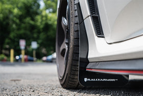 Rally Armor 17-22 Honda Civic Type R White UR Mud Flap w/Red Logo - 0
