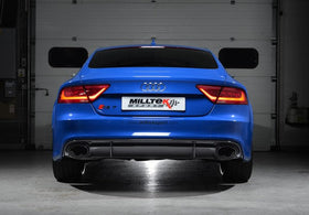 MILLTEK FULL SYSTEM AUDI RS6 2013 2020 RESONATED WITH 76MM DOWNPIPES. USES OE TI - 0
