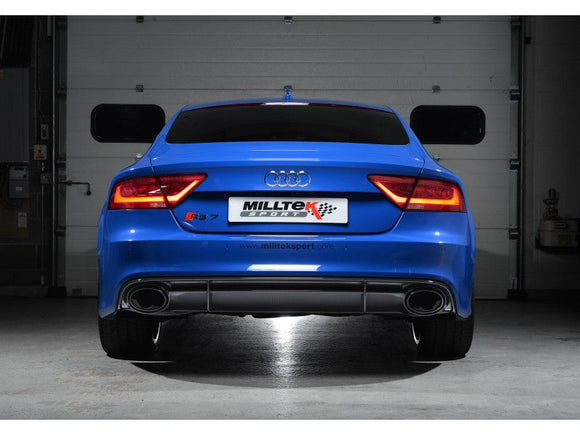 MILLTEK FULL SYSTEM AUDI RS6 2013 2020 NON RES WITH 76MM DOWNPIPES AND 100CELL C