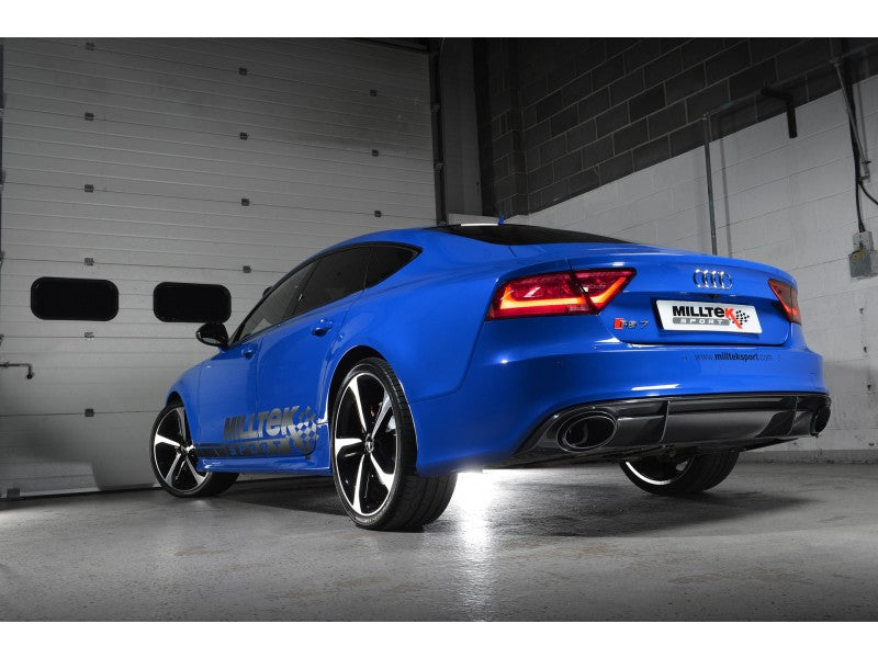 MILLTEK FULL SYSTEM AUDI RS6 2013 2020 NON-RES WITH 76MM DOWNPIPES. USES OE TIPS - 0