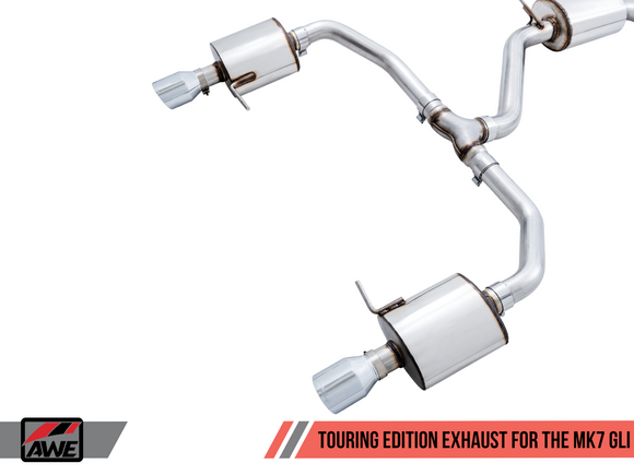 AWE Touring Edition Exhaust for MK7 Jetta GLI w/ High Flow Downpipe (not included) - Chrome Silver Tips